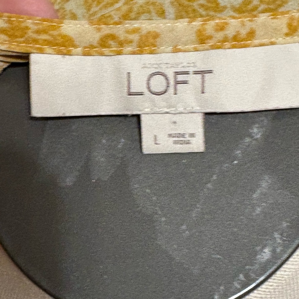 LOFT Mustard Floral Blouse - Picture 2 of 2